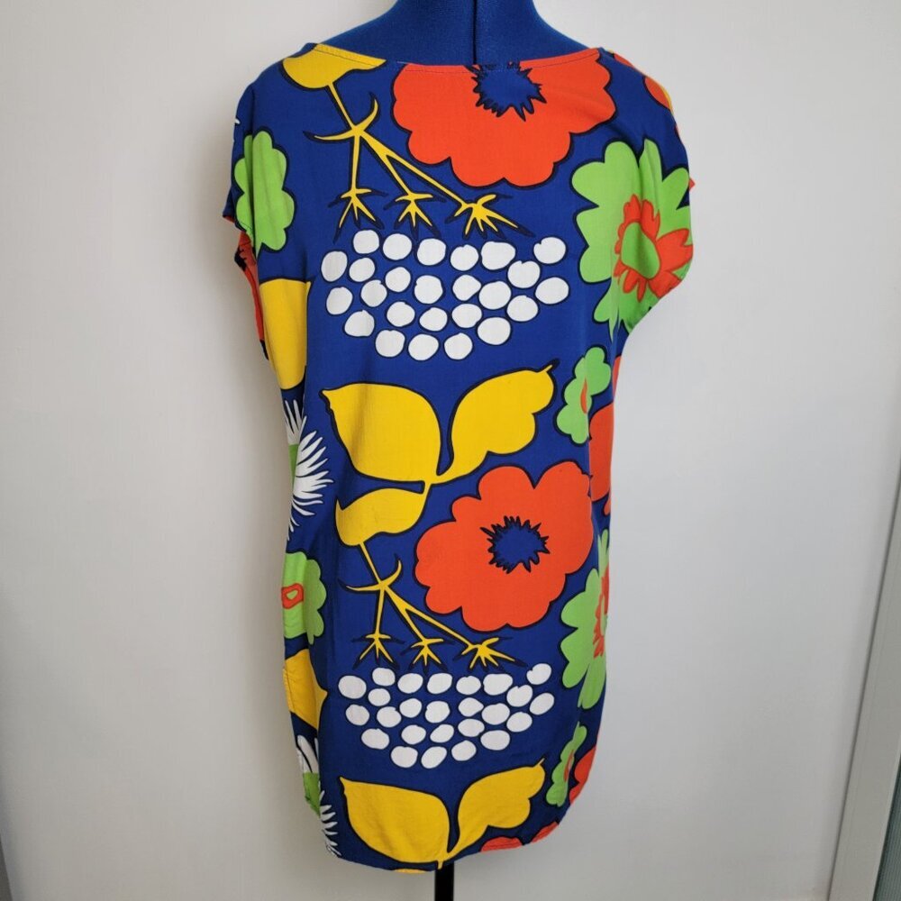 Marimekko Womens Bold Print & Colorful MCM Style Mini Dress/Tunic Top M